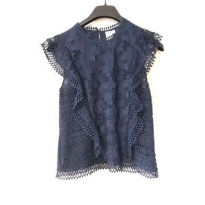 Brand new with tags navy blue lace blouse